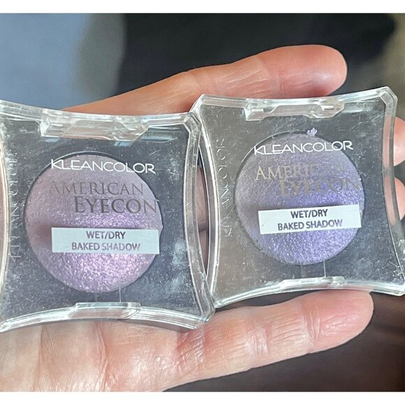 Kleancolor American Eyecon 2 Wet/Dry Baked eyeshadows Plum & Glitter Amethyst - Picture 2 of 4